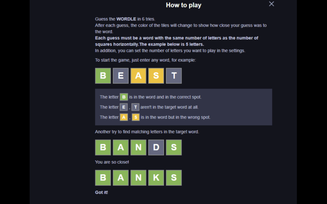 Wordle Unlimited Unblocked chrome谷歌浏览器插件_扩展第3张截图