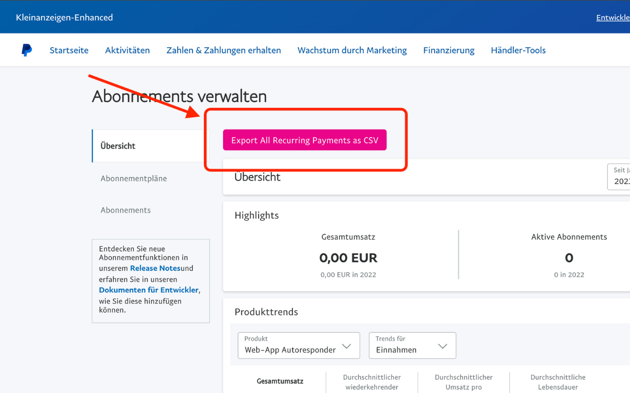 PayPal Recurring Payment, Subscription Export chrome谷歌浏览器插件_扩展第2张截图