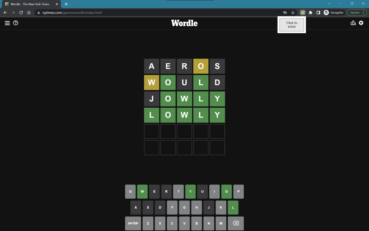 Wordle Solver chrome谷歌浏览器插件_扩展第1张截图