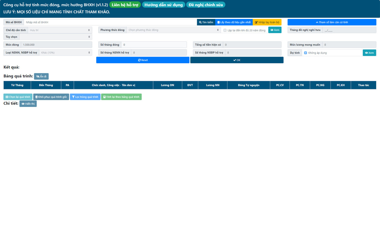 Công cụ hỗ trợ tính mức đóng, mức hưởng BHXH chrome谷歌浏览器插件_扩展第1张截图