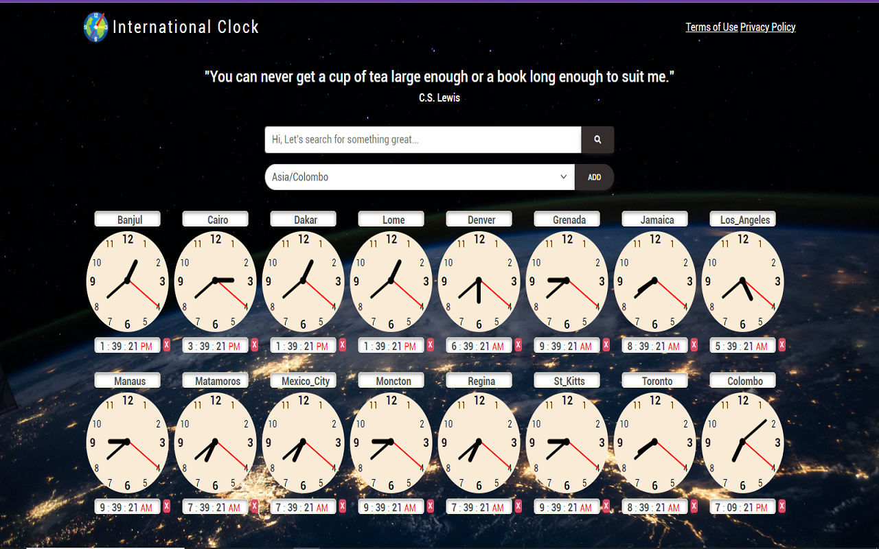 International Clock chrome谷歌浏览器插件_扩展第2张截图
