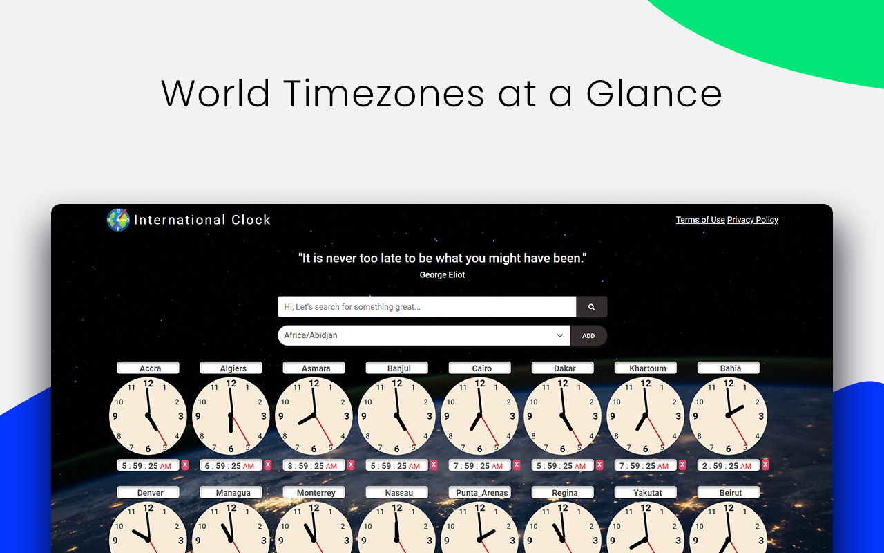International Clock chrome谷歌浏览器插件_扩展第3张截图