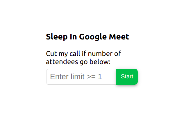 Sleep In Google Meet chrome谷歌浏览器插件_扩展第1张截图