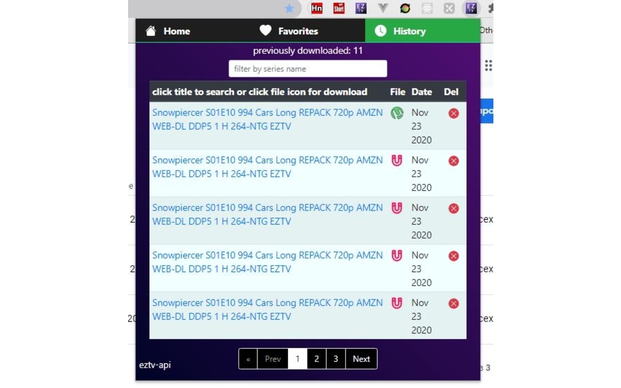 eztv - tv series & shows chrome谷歌浏览器插件_扩展第3张截图