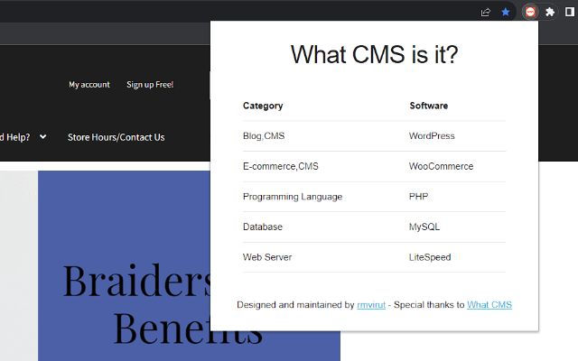 What CMS is it? chrome谷歌浏览器插件_扩展第1张截图