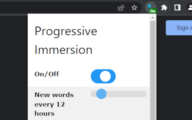 Progressive Immersion chrome谷歌浏览器插件_扩展第1张截图