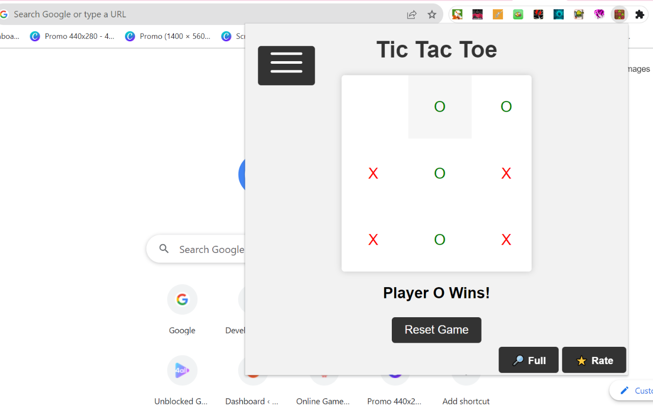 Caro X O Game chrome谷歌浏览器插件_扩展第1张截图