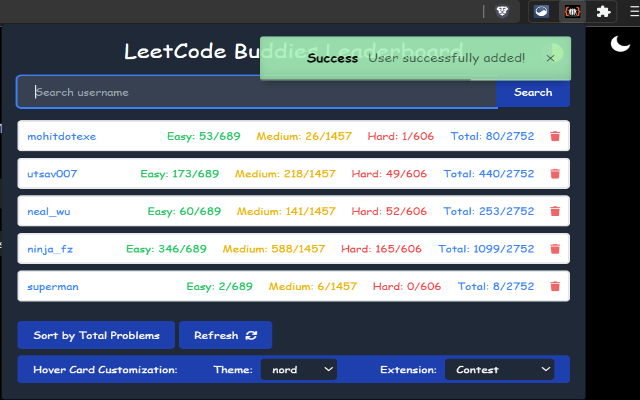 LeetBuddies chrome谷歌浏览器插件_扩展第5张截图