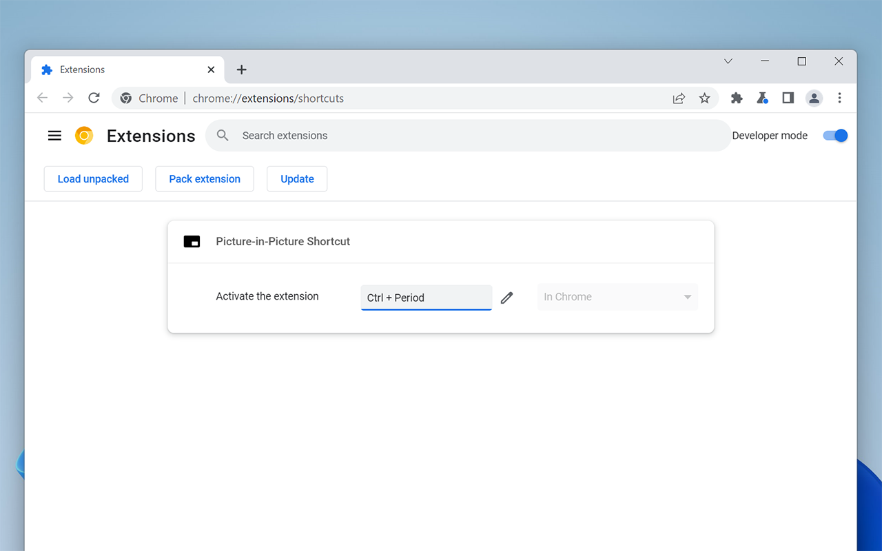 Picture-in-Picture Shortcut chrome谷歌浏览器插件_扩展第1张截图