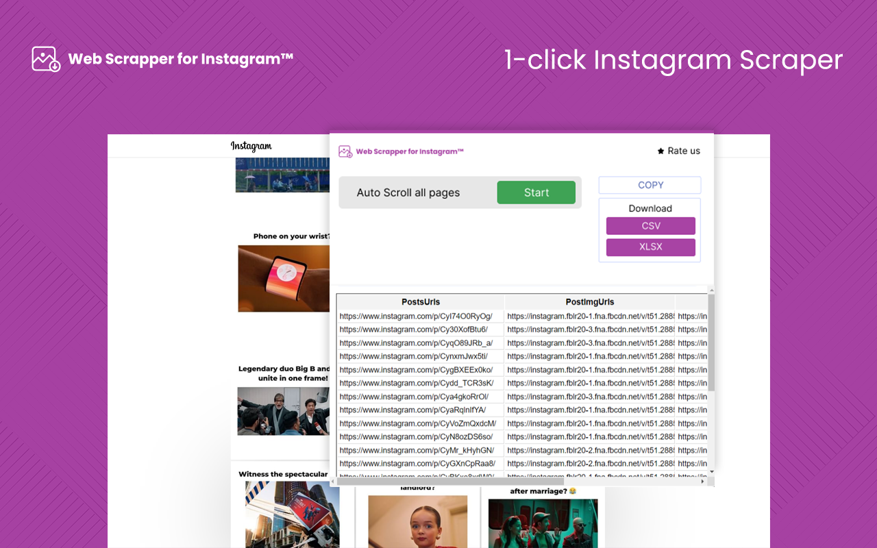 Web Scrapper for Instagram™ chrome谷歌浏览器插件_扩展第1张截图