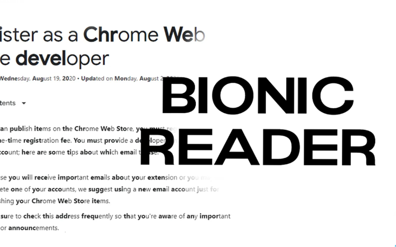 Bionic Reader - ADHD Aid For Reading chrome谷歌浏览器插件_扩展第1张截图