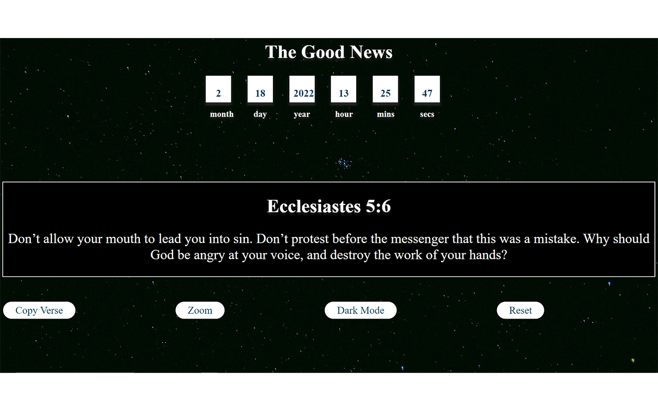 The Good News : Bible Verse Generator chrome谷歌浏览器插件_扩展第1张截图