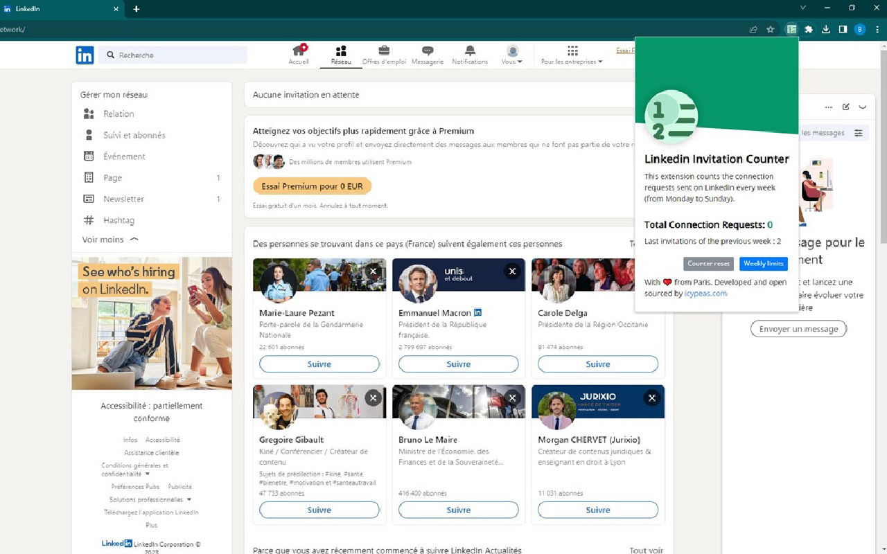 Linkedin Invitation Counter chrome谷歌浏览器插件_扩展第1张截图