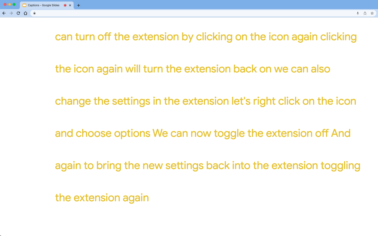 Slides Captions chrome谷歌浏览器插件_扩展第2张截图