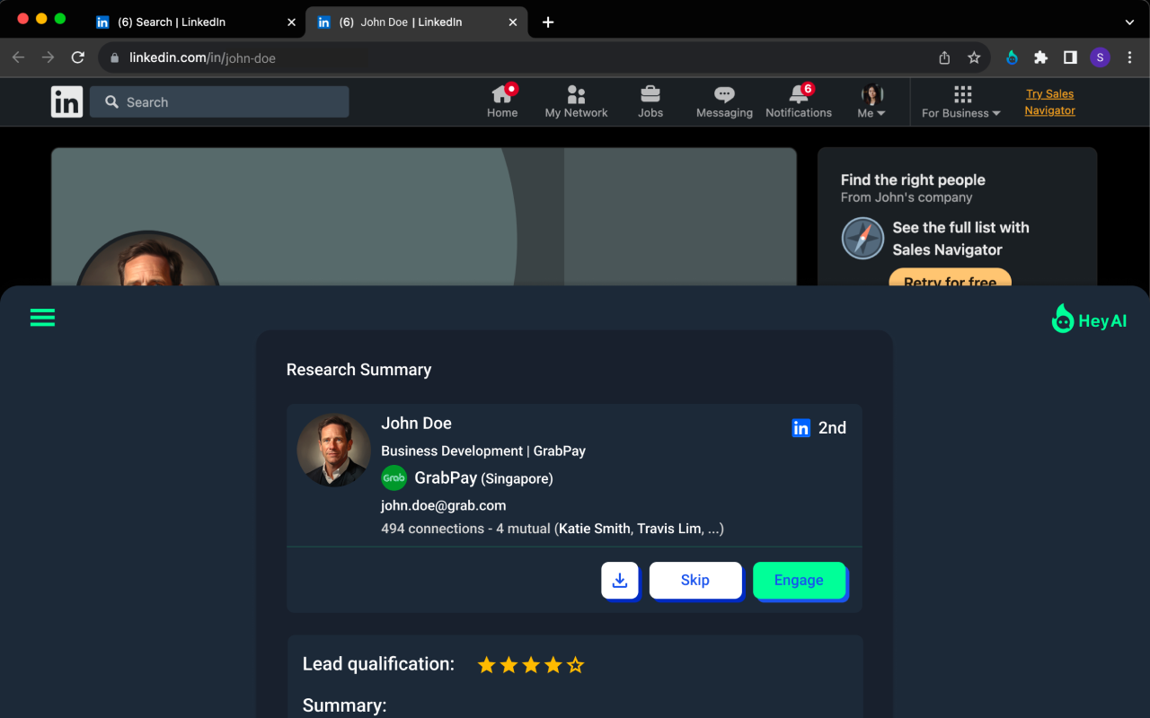 HeyLead: Your Lead Gen AI-Sidekick chrome谷歌浏览器插件_扩展第1张截图