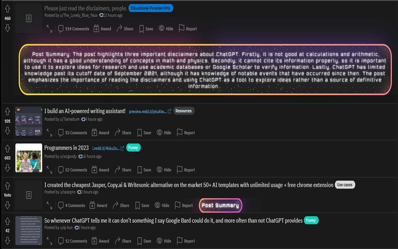 Reddit Summarizer chrome谷歌浏览器插件_扩展第1张截图