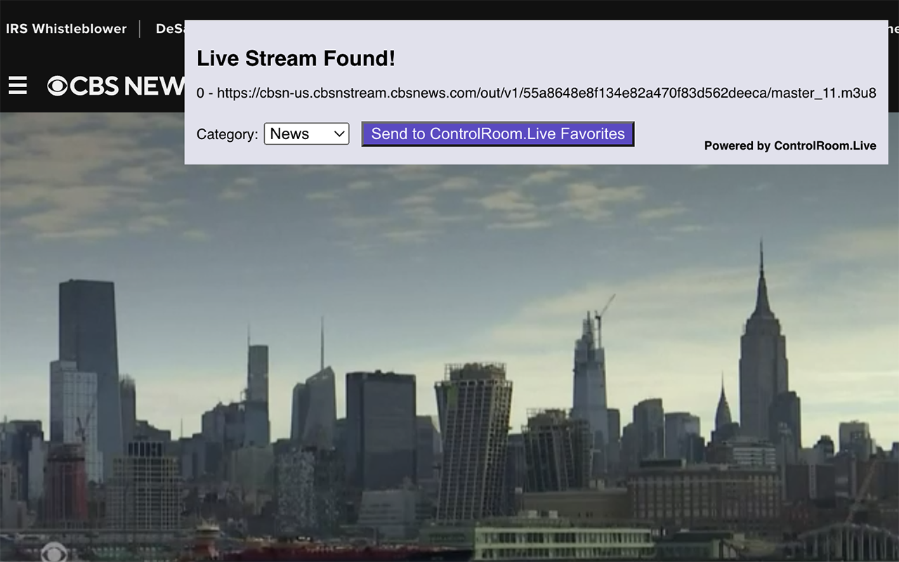 ControlRoom.Live Stream Finder M3U8 chrome谷歌浏览器插件_扩展第1张截图