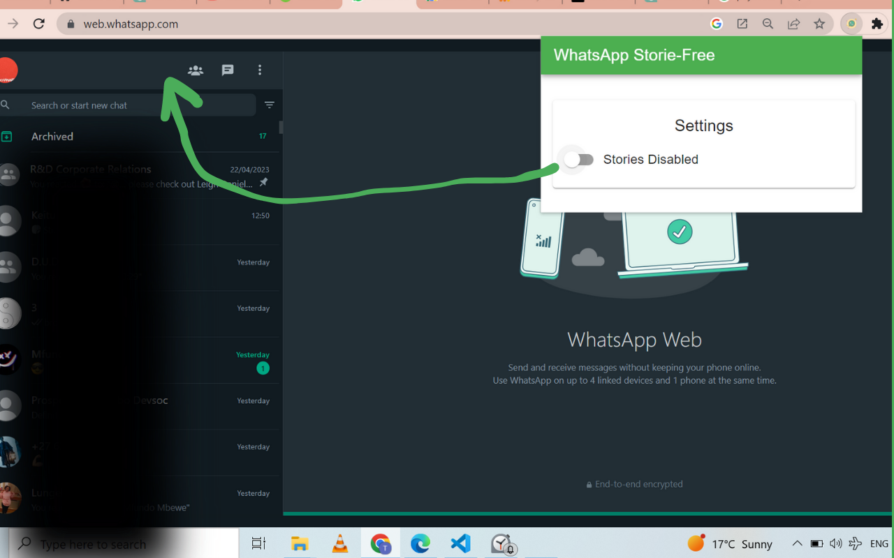 Disable WhatsApp Status: Privacy & Focus chrome谷歌浏览器插件_扩展第1张截图