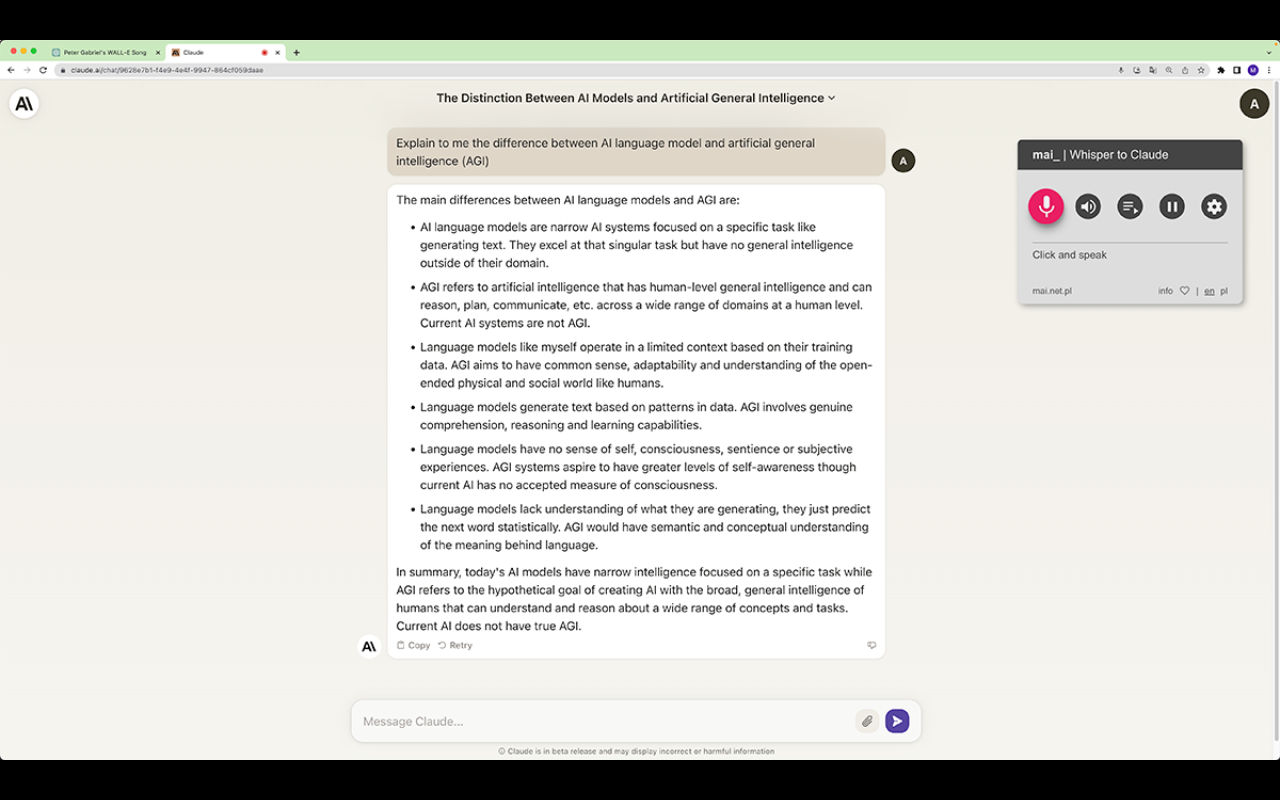 mai_ | Whisper to ChatGPT and Claude.ai chrome谷歌浏览器插件_扩展第1张截图