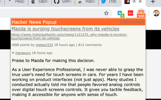 Hacker News Popup chrome谷歌浏览器插件_扩展第2张截图