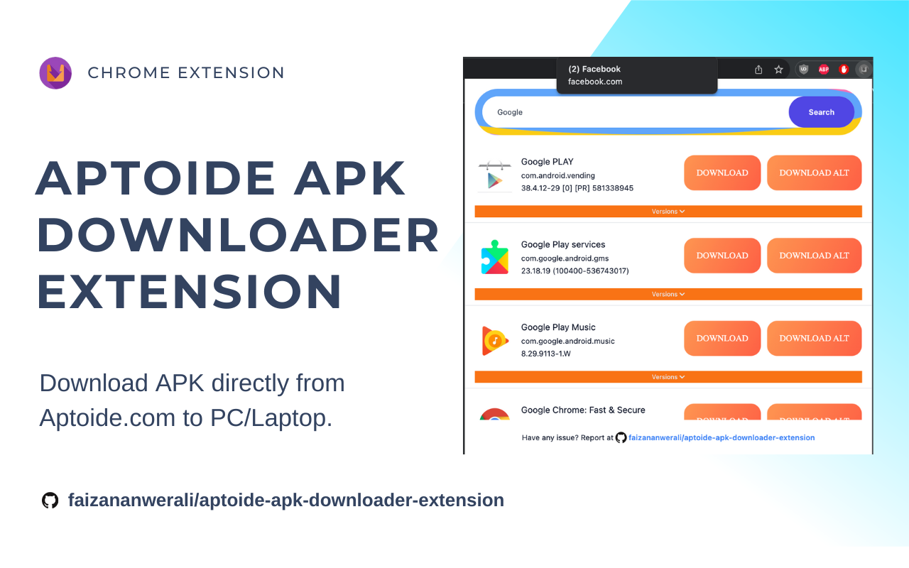 Aptoide APK Downloader Extension chrome谷歌浏览器插件_扩展第1张截图