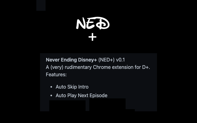 NED+ (Never Ending Disney+) chrome谷歌浏览器插件_扩展第1张截图