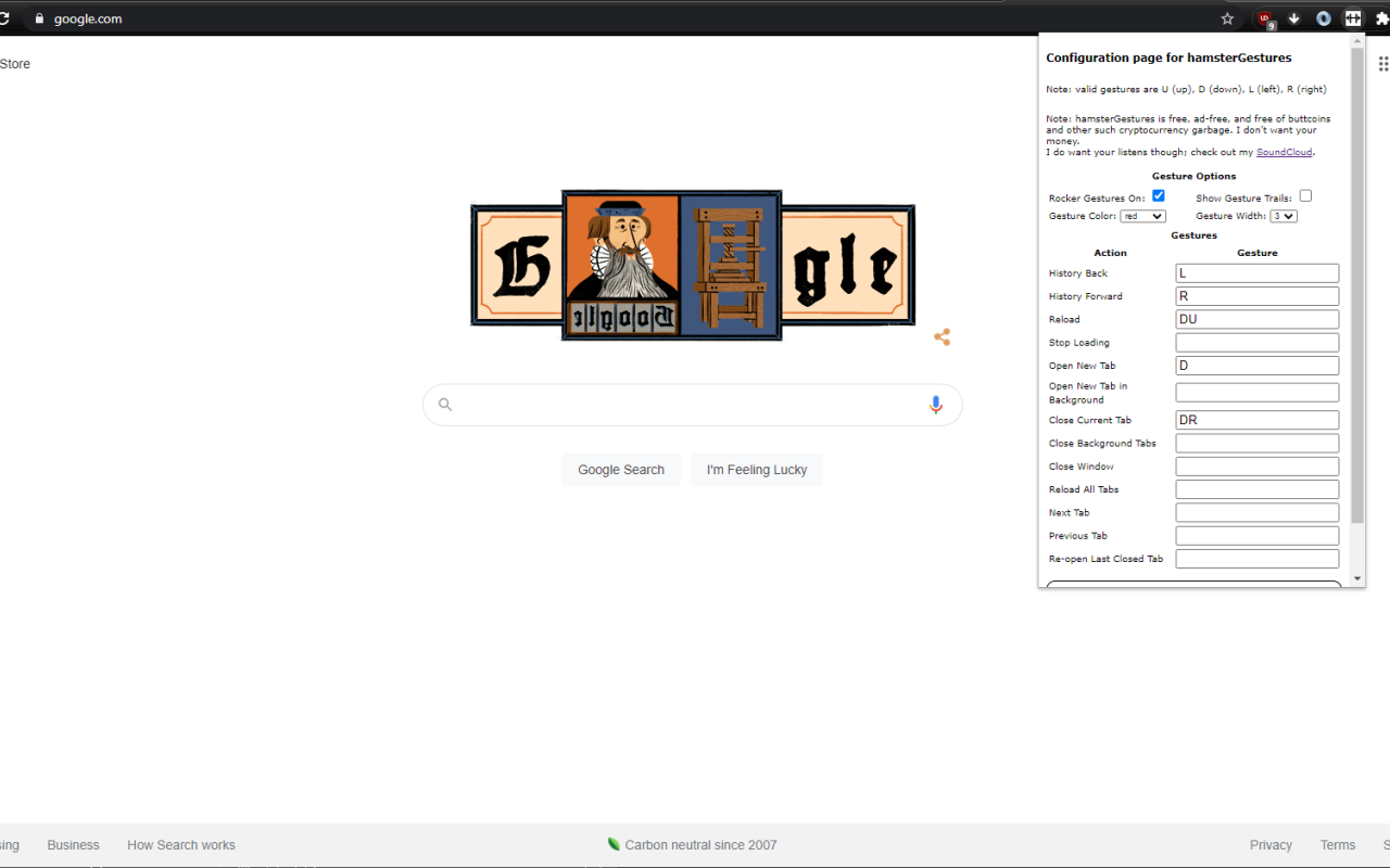 hamsterGestures chrome谷歌浏览器插件_扩展第1张截图