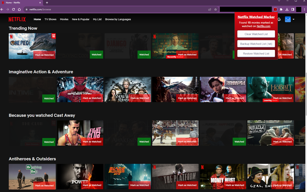Netflix Watched Marker chrome谷歌浏览器插件_扩展第1张截图