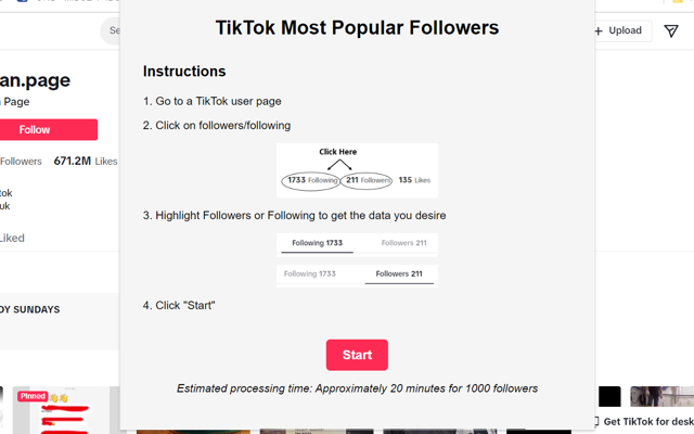 Sort User's Most Popular Followers On TikTok chrome谷歌浏览器插件_扩展第1张截图