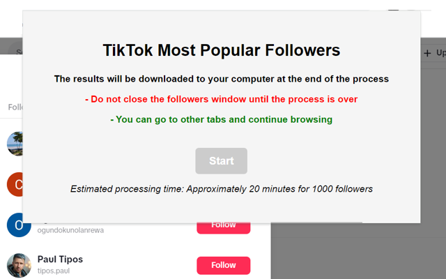 Sort User's Most Popular Followers On TikTok chrome谷歌浏览器插件_扩展第2张截图