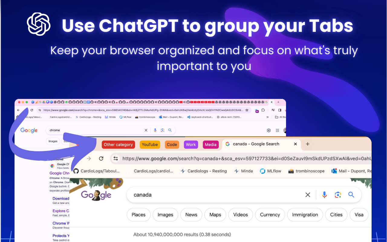 TabGPT - Group/organize your tab with chatGPT chrome谷歌浏览器插件_扩展第3张截图