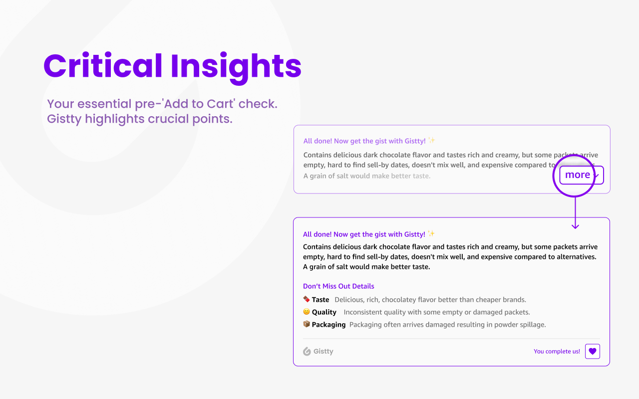 Gistty: Amazon Review Summarizer chrome谷歌浏览器插件_扩展第2张截图