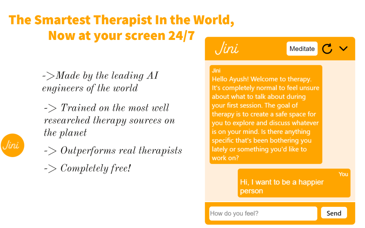 Jini Chat: AI Therapist chrome谷歌浏览器插件_扩展第3张截图