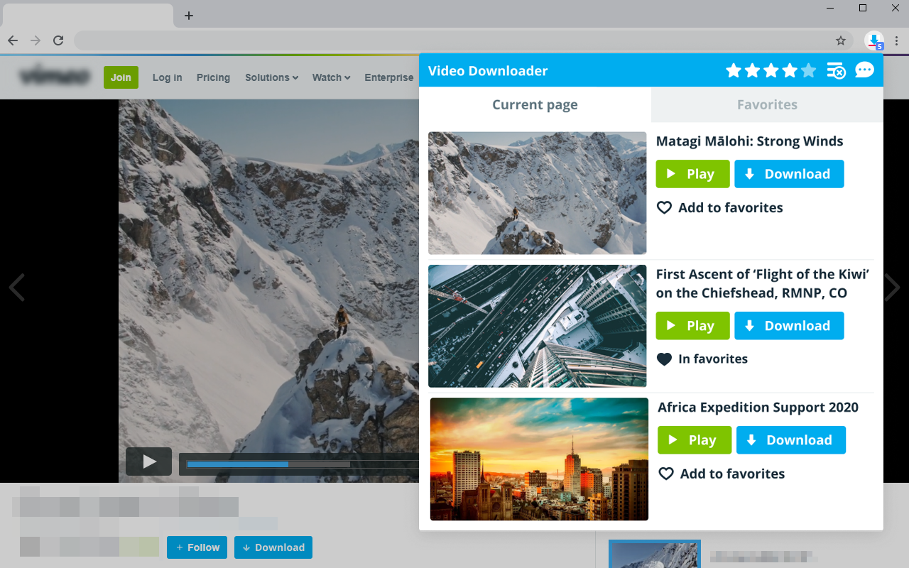 Vimeo 视频下载器 chrome谷歌浏览器插件_扩展第4张截图