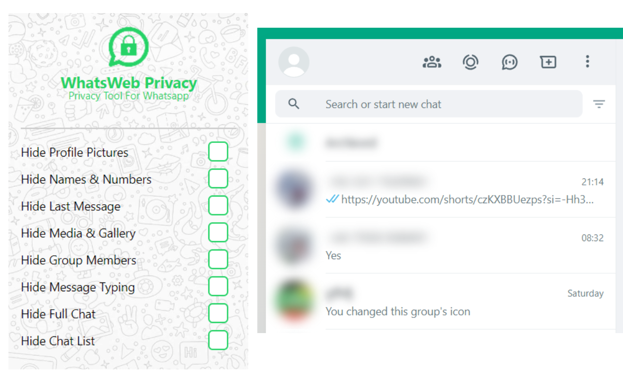 WhatsWeb Privacy - For WhatsApp Chat Privacy chrome谷歌浏览器插件_扩展第1张截图