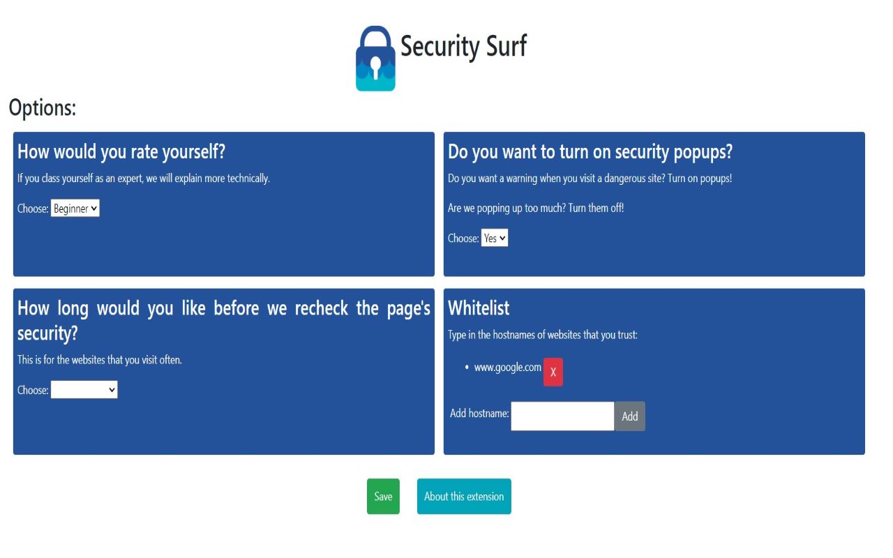 Security Surf chrome谷歌浏览器插件_扩展第1张截图