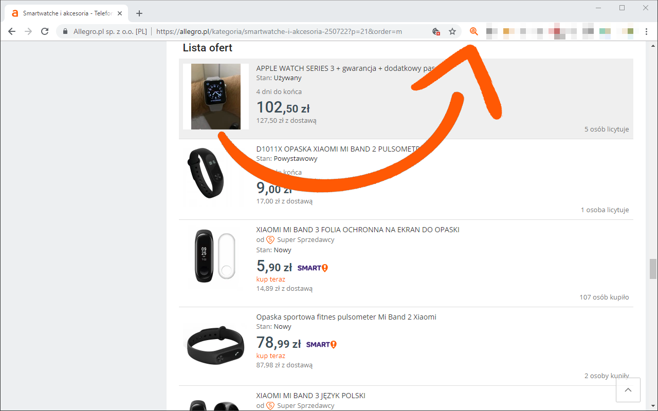 Znajdź listę ofert w Allegro chrome谷歌浏览器插件_扩展第2张截图