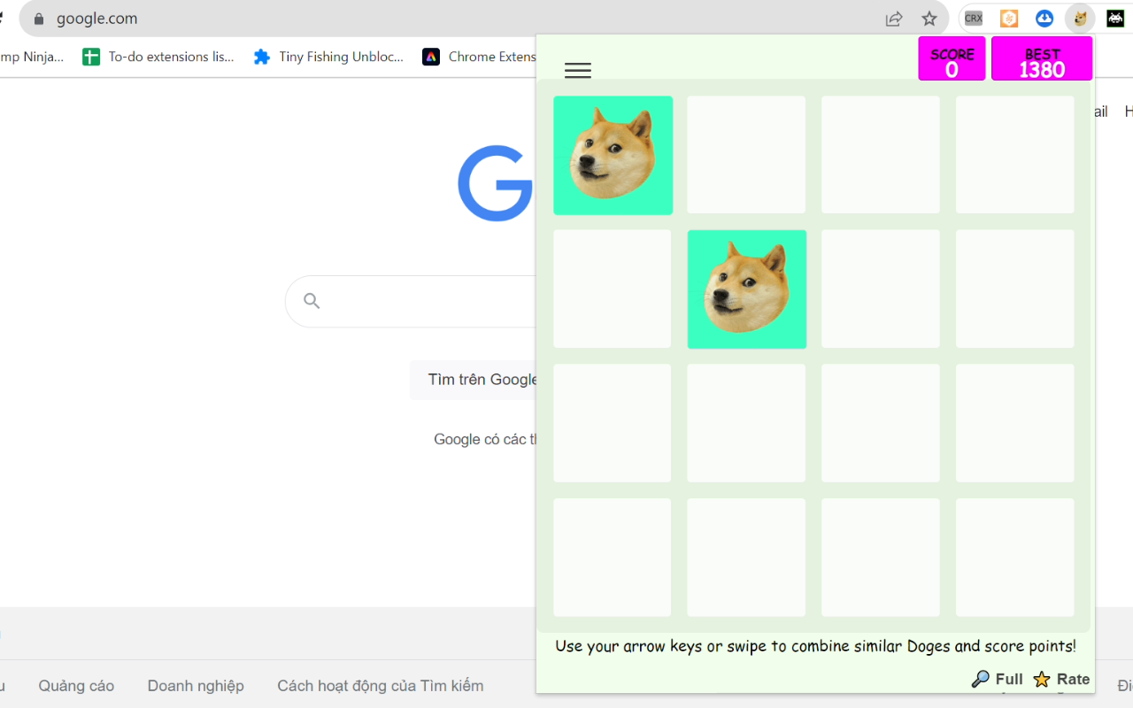 2048 Doge Game chrome谷歌浏览器插件_扩展第1张截图