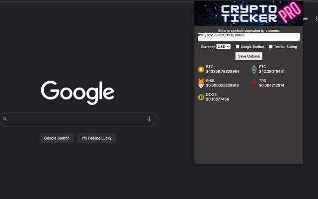 Crypto Ticker chrome谷歌浏览器插件_扩展第1张截图