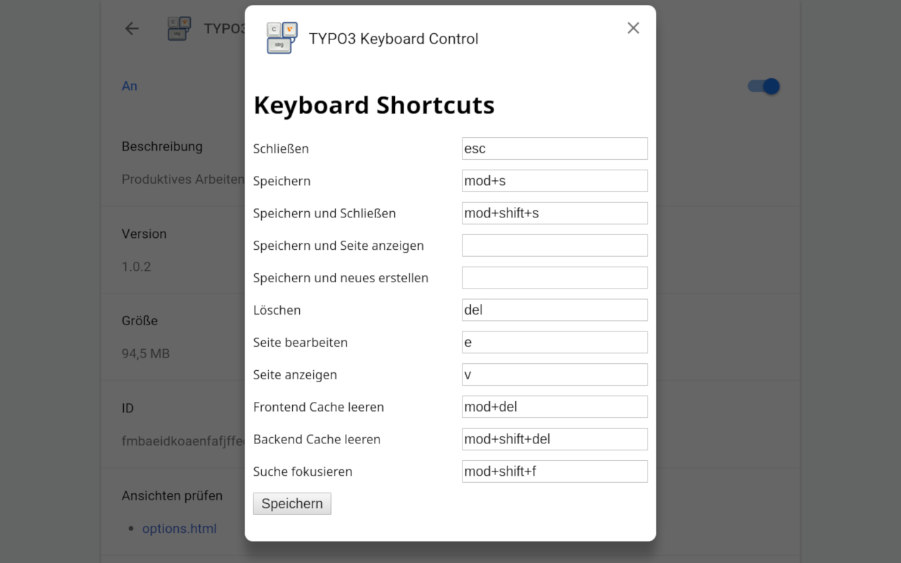 TYPO3 Keyboard Control chrome谷歌浏览器插件_扩展第1张截图