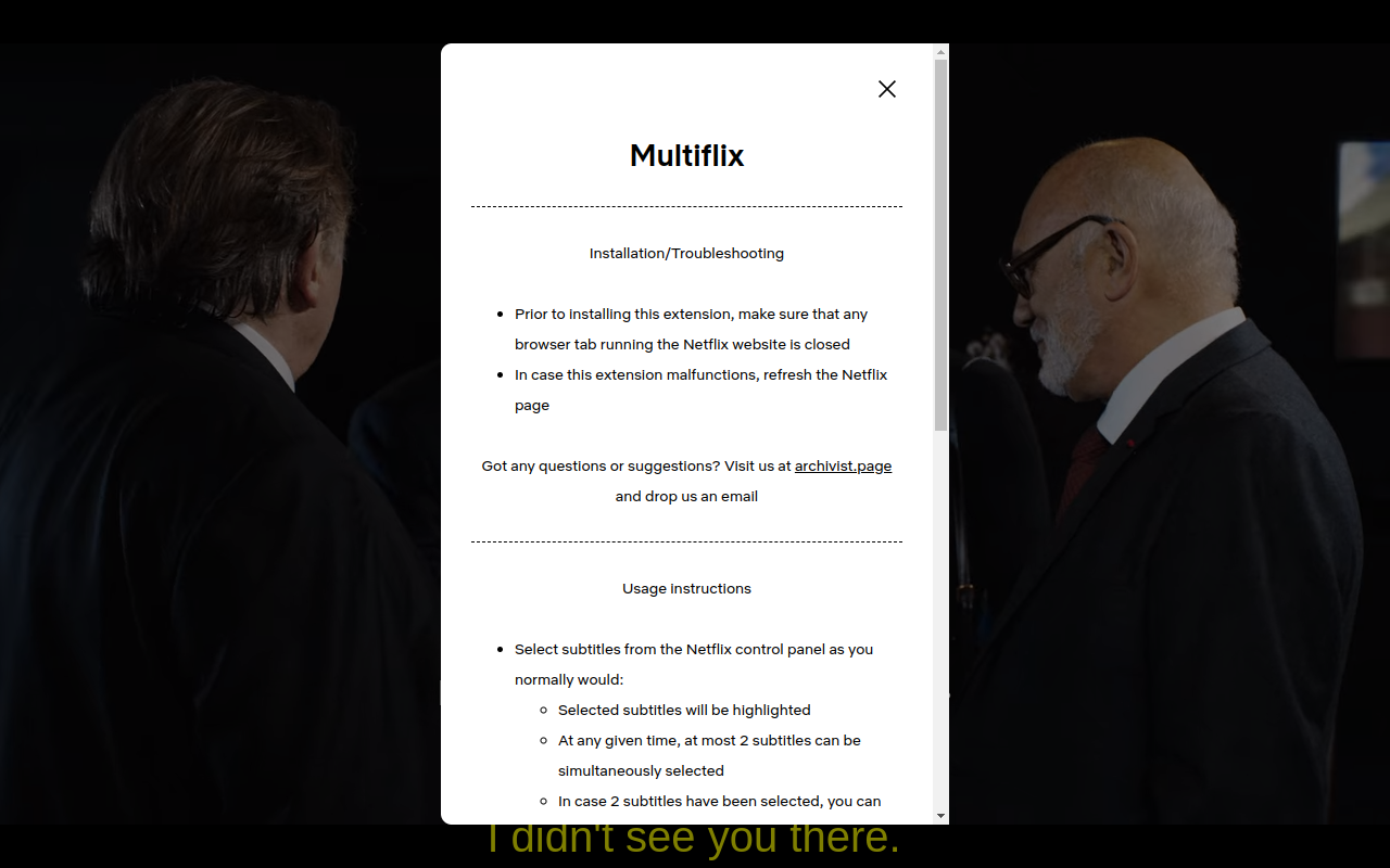 Multiflix chrome谷歌浏览器插件_扩展第2张截图
