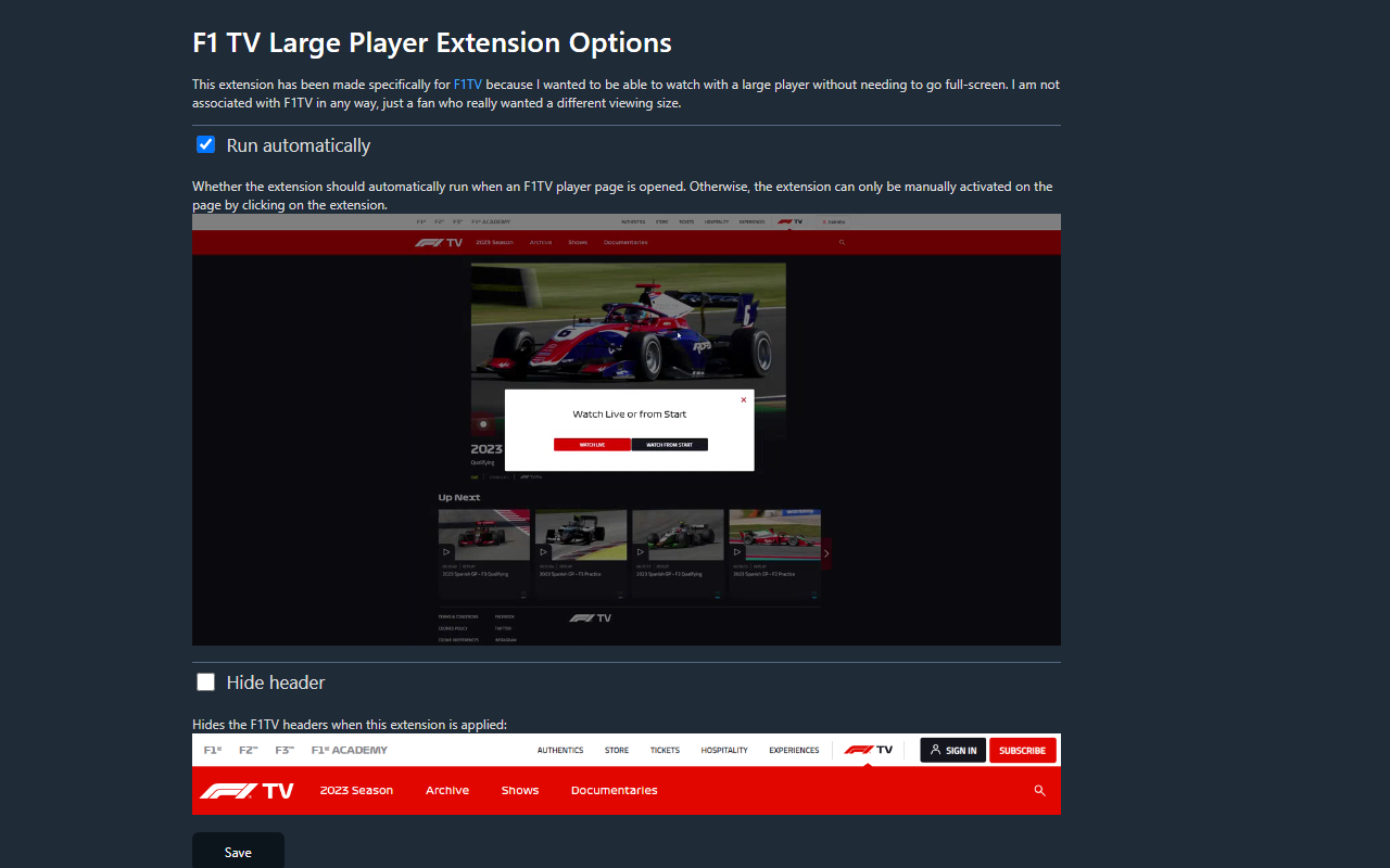 F1 TV Large Player chrome谷歌浏览器插件_扩展第1张截图