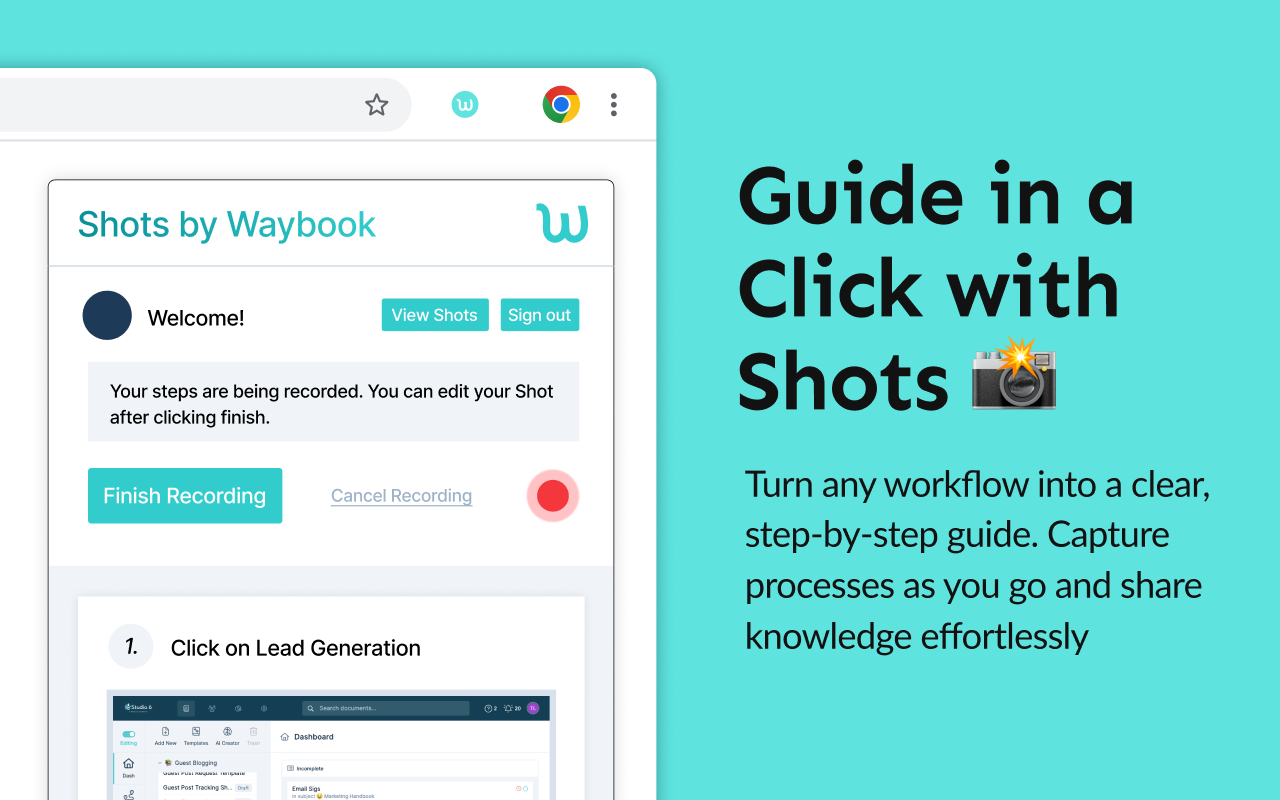 Shots by Waybook — Instant Process Guides chrome谷歌浏览器插件_扩展第1张截图