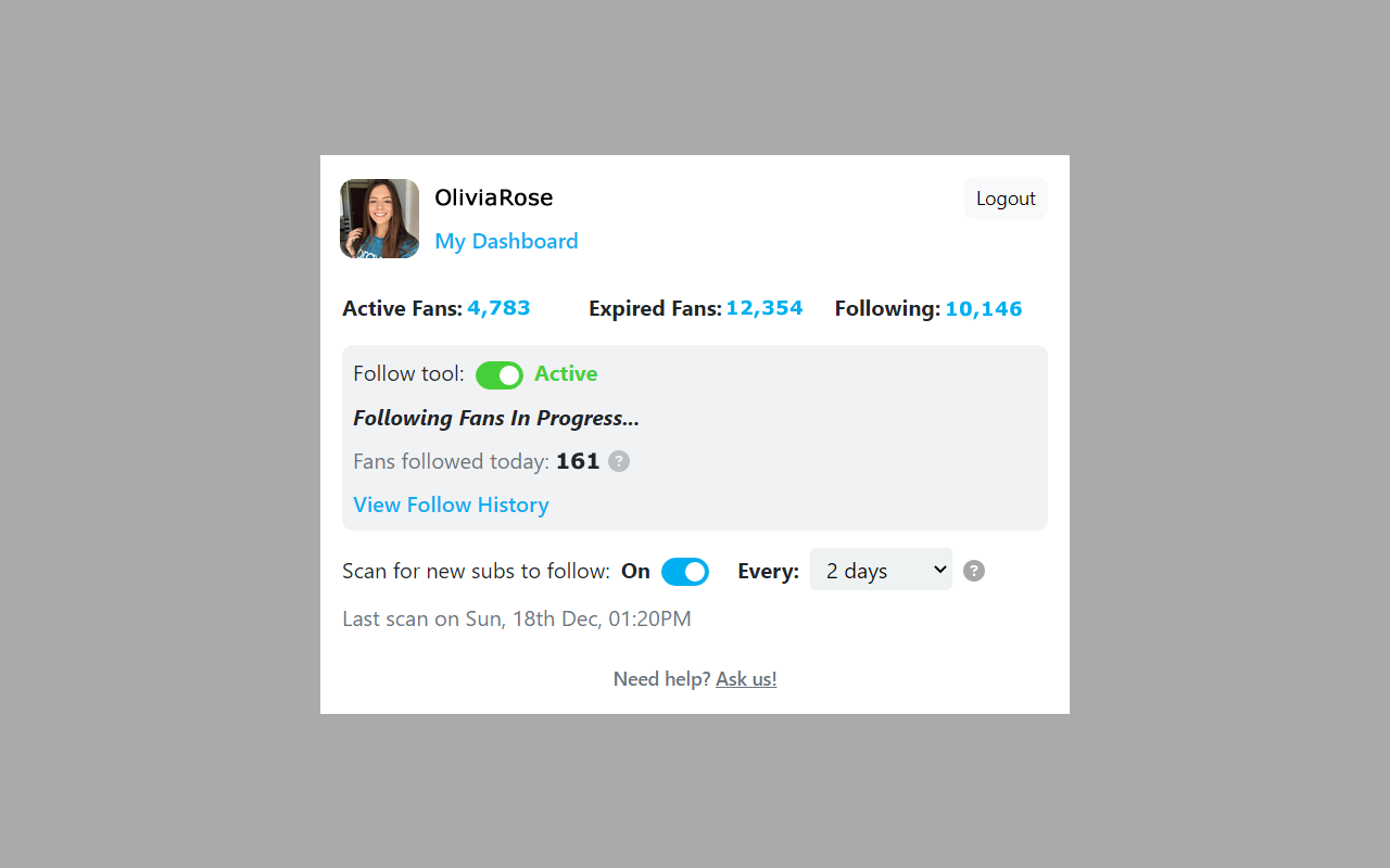 FollowOF - OnlyFans Fan Follower Tool chrome谷歌浏览器插件_扩展第1张截图