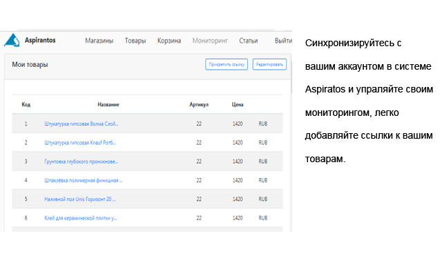 Aspirantos - мониторинг цен chrome谷歌浏览器插件_扩展第1张截图