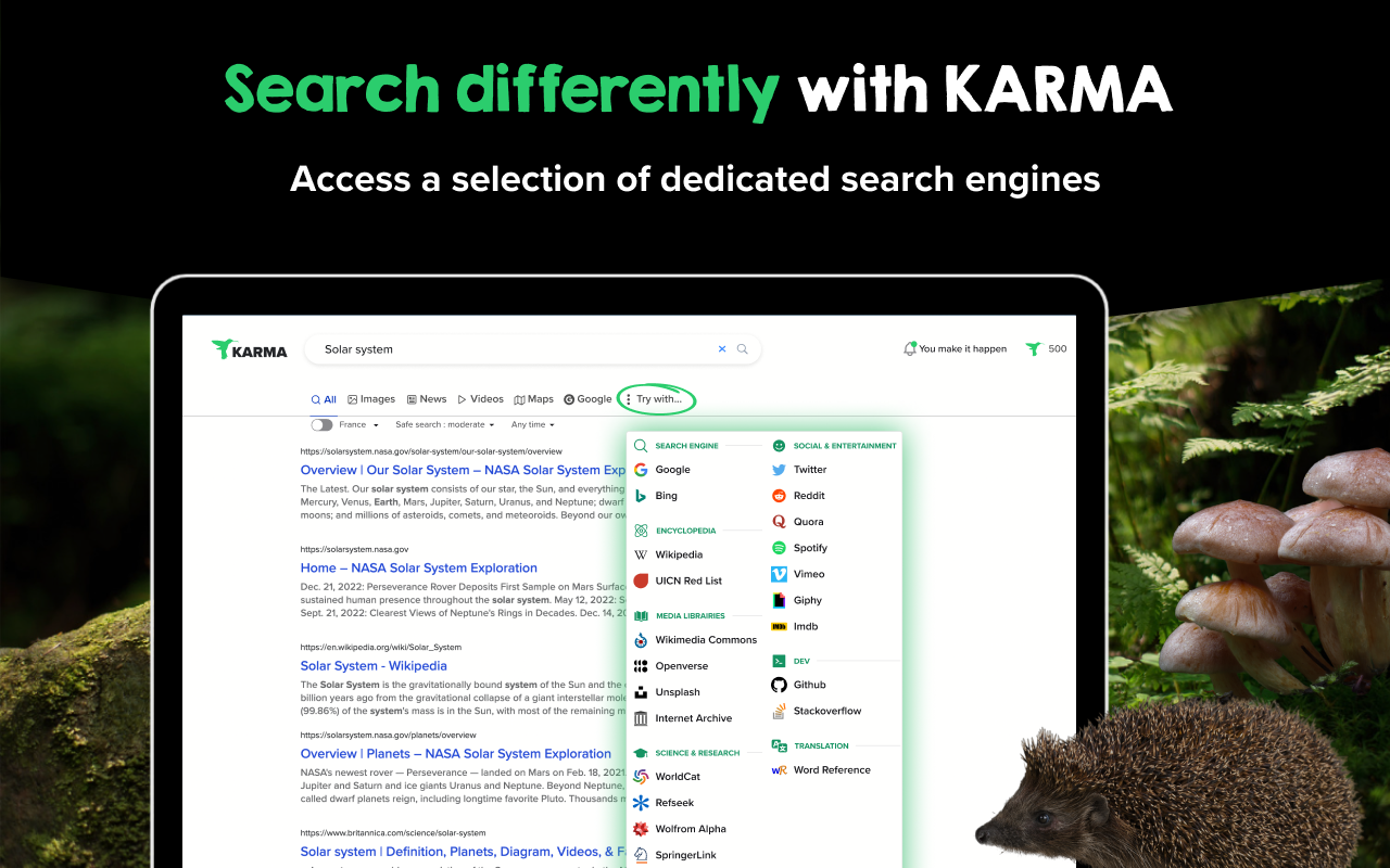 KARMA | Search to make a difference chrome谷歌浏览器插件_扩展第2张截图