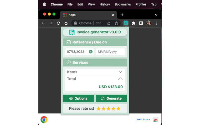 Invoice generator chrome谷歌浏览器插件_扩展第2张截图