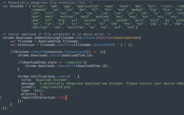 Potentially Dangerous File Extension Blocker chrome谷歌浏览器插件_扩展第1张截图