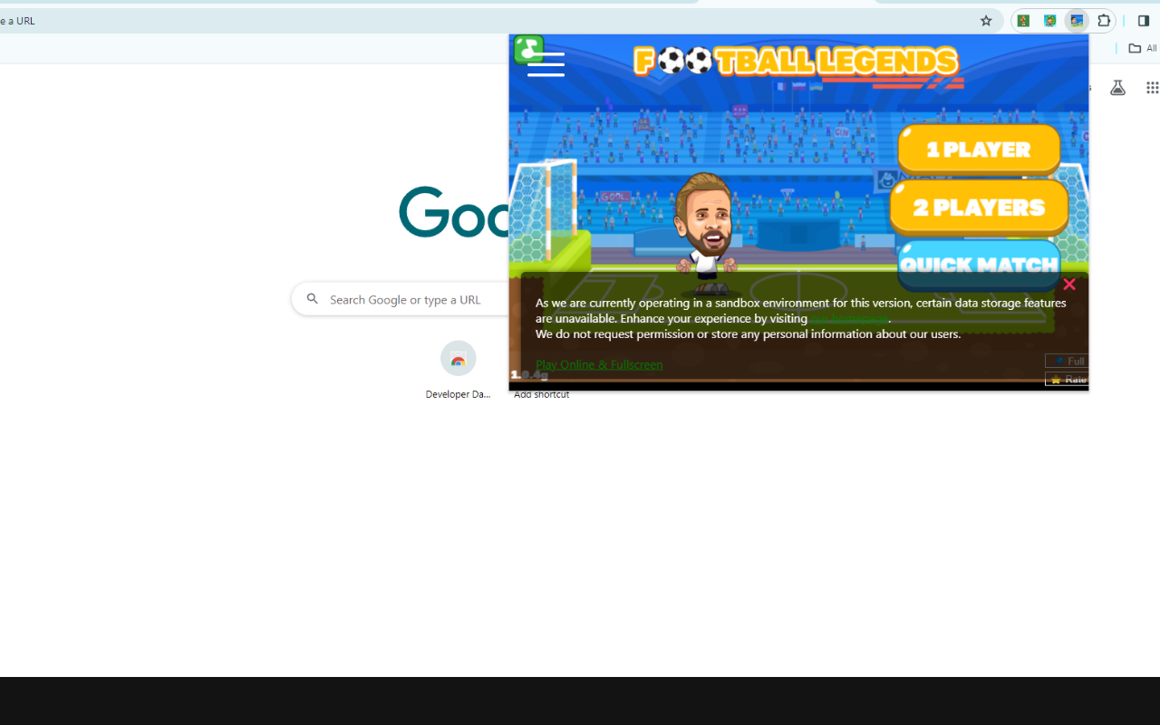 足球传奇 - 足球游戏 chrome谷歌浏览器插件_扩展第1张截图