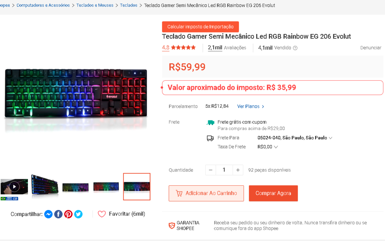 Calculadora do Imposto de Importação chrome谷歌浏览器插件_扩展第3张截图